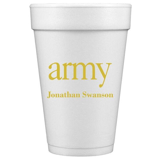 Big Word Army Styrofoam Cups